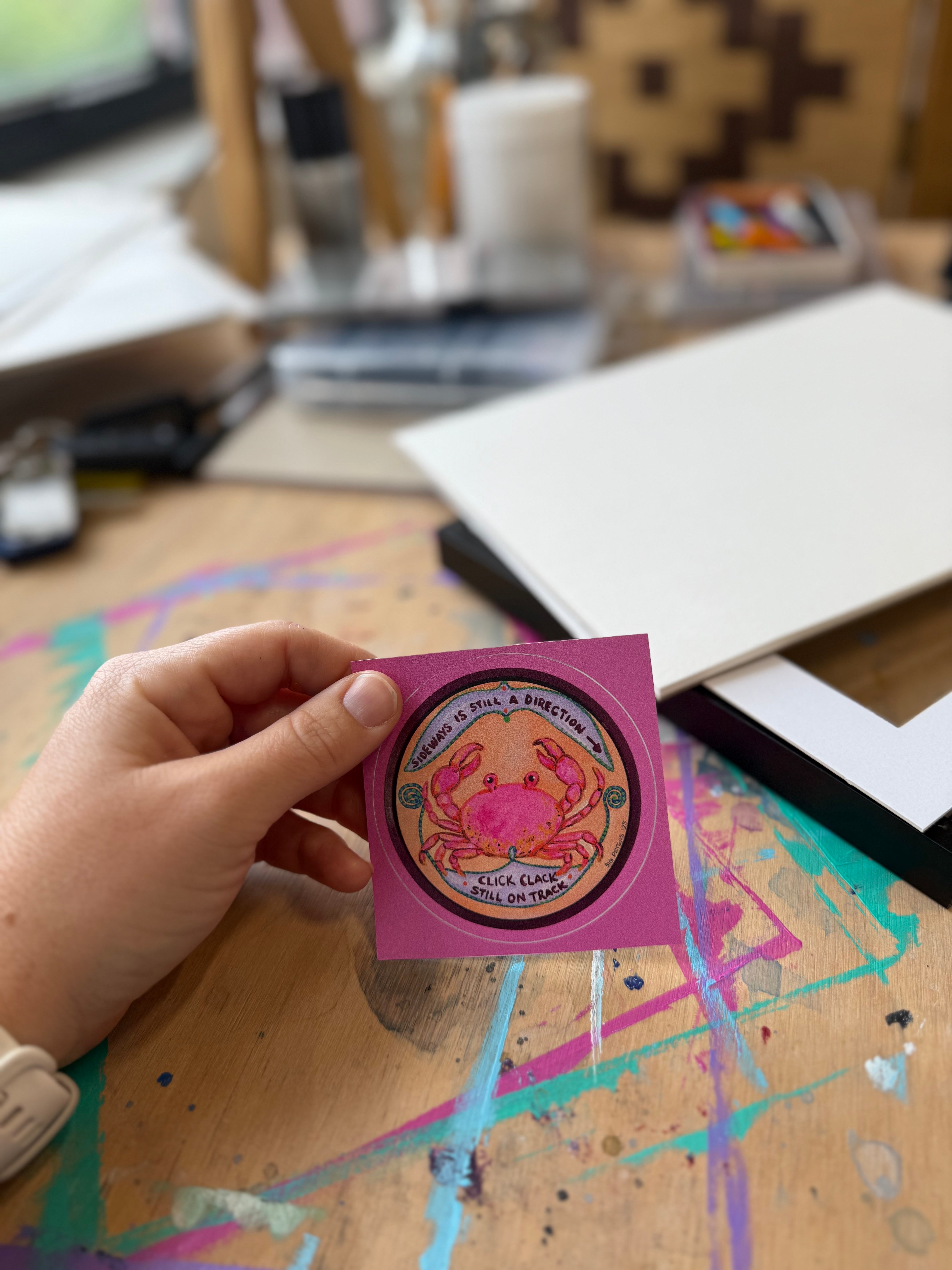 Feel Good F*cking Art Sticker – “Click Clack, Still on Track”